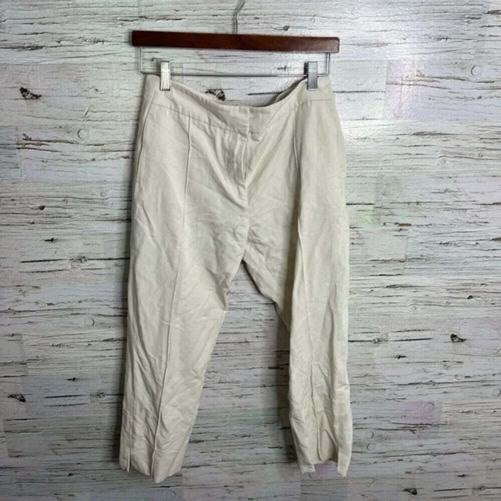 Halston heritage cream tan pants trousers size 4